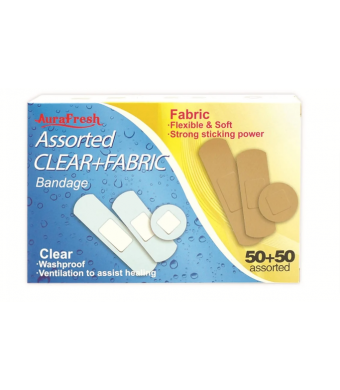 Assorted Sizes Bandages - 100 Pack for Convenient First Aid Care!