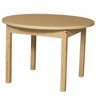 36" Round High Pressure Laminate Table with Hardwood Legs- 14"
