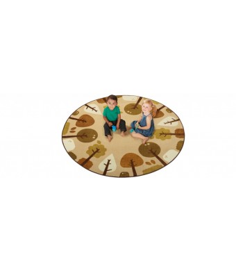 KIDSoft Tranquil Trees - Tan, NATURE, TAN, 6ft Round