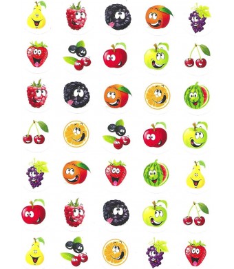 Happy Fruit Circle Stickers 10/Sheets