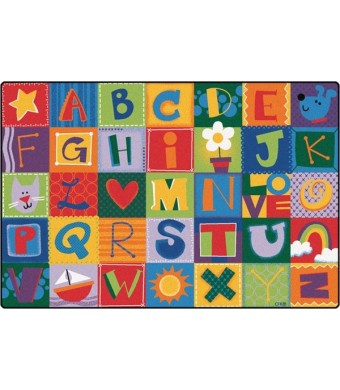 Toddler Alphabet Blocks Rug - Bright Colors 
