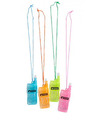 Cell Phone Bubble Necklace, 4″, 12/Pk – Assorted Colors with Hanging Cord – Party Favors for Kids, Camps, Schools