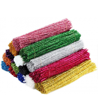 Chenille Sparkle Stems, 12″, 100/Pk | glittery chenille sparkle stems