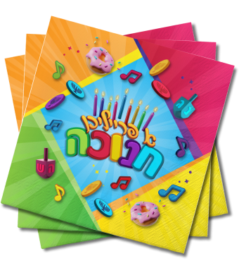 Chanukah Napkins – Yiddish Design 20/Pk