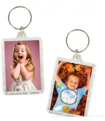 Clear Photo Keychains, 12/Pk – DIY Plastic Key Ring Frames for Photos, Party Favors & Personalized Gifts