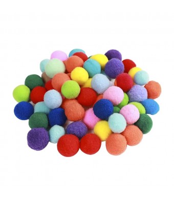 Pom Poms, 1″, 100/Pk – Multicolor Craft Puff Balls | Soft, lightweight, and vibrant