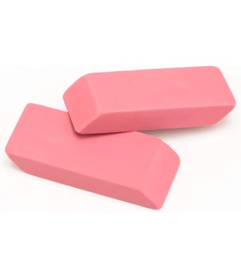 Pink Erasers - Pack of 36 - Synthetic, Latex-Free Wedge Shape