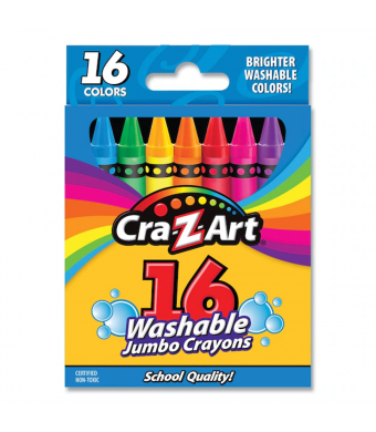 Cra-Z-Art Jumbo Washable Crayons – Kids Coloring Crayons in Peggable Box