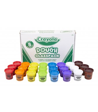 Crayola Dough Classpack – 24‑Count of 3 oz Tubs, 8 Assorted Colors, Soft Reusable Modeling Dough for School, Daycare & Crafts