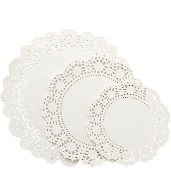 Round White Paper Doilies, 8″, 100/Pk