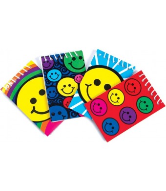 Smiley Face Notepads, 12/Pk – Mini Emoji Memo Pads for Kids, Party Favors & Classrooms 