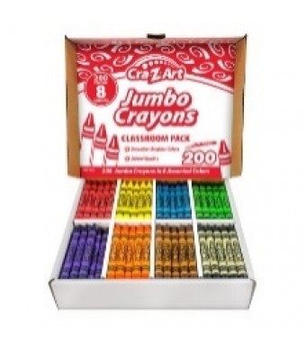 Jumbo Crayon Classroom pack 8 color 200 count Box