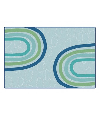 KIDSoft Large Rainbows - Blue, TRANQUIL, BLUE, 6ft x 9ft Rectangle