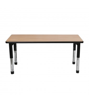 AS WE GROW® Oak Black Rectangular Adjustable Table - 24" x 48"