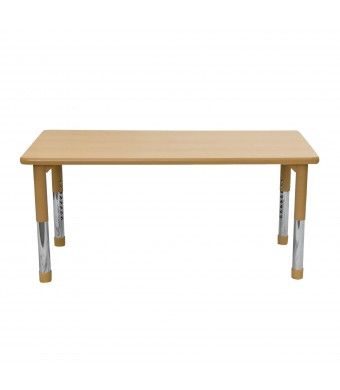 AS WE GROW® Maple Tan Rectangular Adjustable Table - 24" x 48"