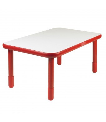BASELINE® 48" x 30" Rectangular Table - Candy Apple Red with 22" Legs