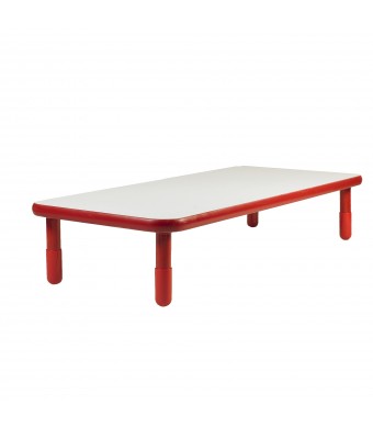 BASELINE® 72" x 30" Rectangular Table - Candy Apple Red with 14" Legs
