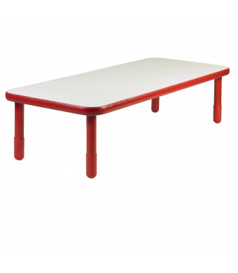 BASELINE® 72" x 30" Rectangular Table - Candy Apple Red with 18" Legs