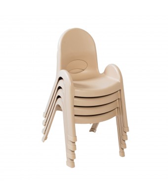 Value Stack 11" Child Chair - 4 Pack - Natural Tan