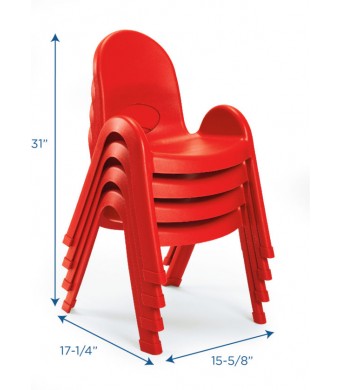 Value Stack 11" Child Chair - 4 Pack - Candy Apple Red