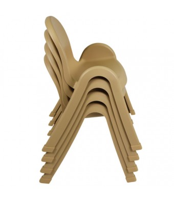 Value Stack 13" Child Chair - 4 Pack - Natural Tan