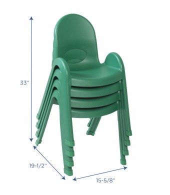Value Stack 13" Child Chair - 4 Pack - Shamrock Green