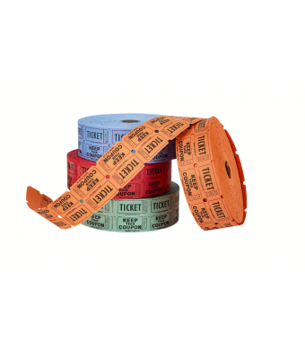 Admit One Double Ticket Roll – Choice of Colors! – For Kids Crafts, School Events & Activities