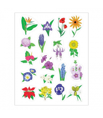 Die‑Cut Flower Stickers – 25 Sheets / 450 Stickers