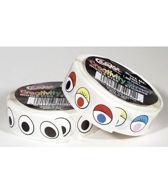 Wiggly Eyes Stickers – Black, 1000/roll