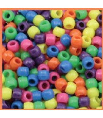 Pony Bead, 1800/Pk, 6 x 9 mm – Neon