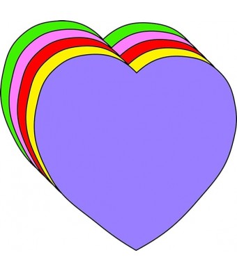  Premium Eva Heart Foam Shapes - 12-Piece Set in Assorted Colors (5" x 5") for School Decor, Scrapbooking, and Crafts