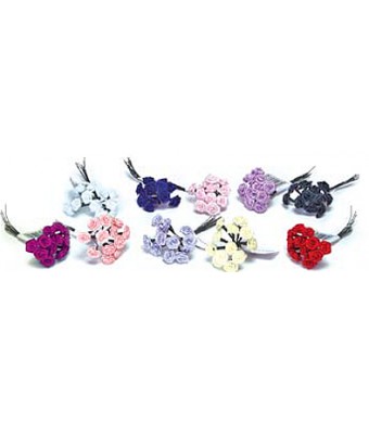 Flower Ribbon Roses, 12/pk Choice of Colors!