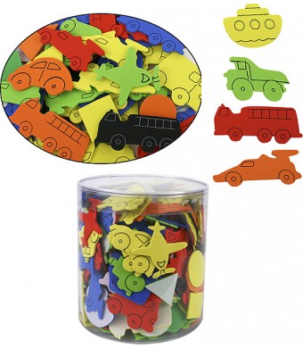 Foam Sticky Shapes – Transportation, 1/2 lb.