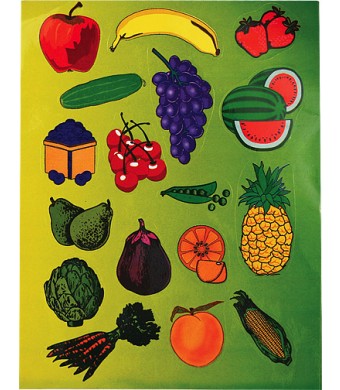 Stickers, 25 Sheets - Fruit & Vegetables