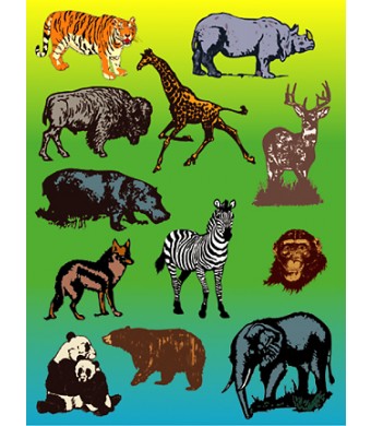 Stickers – Wild Animals, 25 sheets