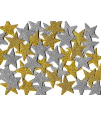 Stars Foam Shape (60 Glitter Gold & 60 Glitter Silver).75"