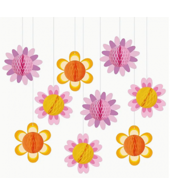 6 Pcs 3D Flower Hanging Decoration