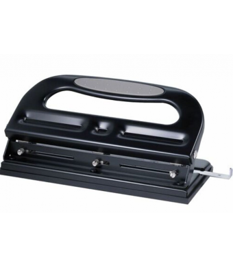 30-Sheet 3-Hole Power Assist Punch, 7 mm Holes, Black