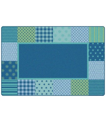 KIDSoft Pattern Blocks - Blue, TRANQUIL, BLUE, 6ft x 9ft Rectangle