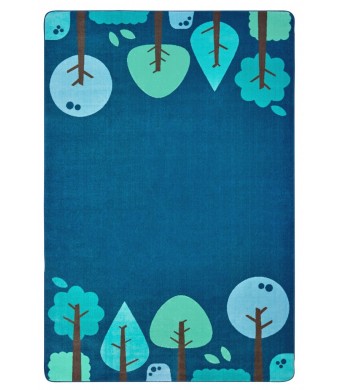 KIDSoft Tranquil Trees - Blue, TRANQUIL, BLUE, 8ft x 12ft Oval