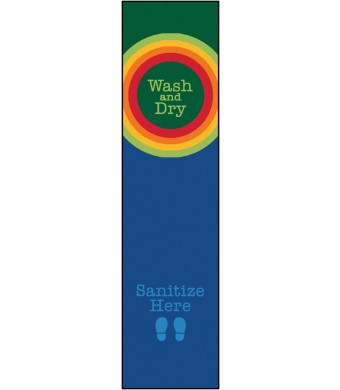 Rainbow Dot Sanitize Here