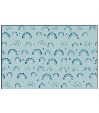 KIDSoft Rainbows Literacy - Green, TRANQUIL, LIGHT GREEN, 6ft x 9ft Rectangle