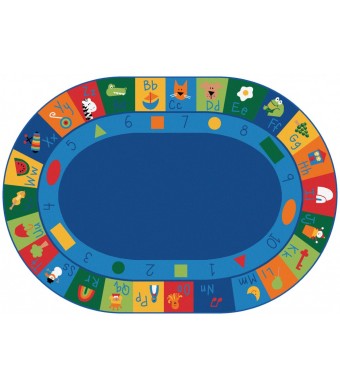 Learning Blocks, PRIMARY, MULTI, 8ft 3in x 11ft 8in Oval