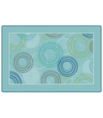 KIDSoft Raindrop Ripples - Blue, TRANQUIL, BLUE, 6ft x 9ft Rectangle