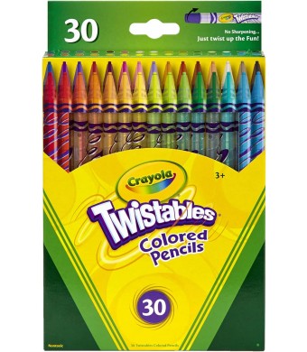 Crayola Twistables Retractable Colored Pencils – 30‑Count 2 mm 2B Lead, Assorted Barrel & Core Colors, No Sharpening Needed, Durable & Non‑Toxic