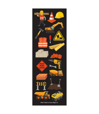 Construction Themed Die-Cut Stickers – Trucks, Tools & Building Stickers for Classrooms, Crafts & Kids Activities