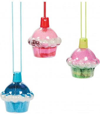 Cupcake Sand Art Bottle Necklaces - 12 Pc