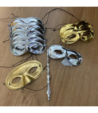 Eye Mask, Metallic, 12/Pk | Kids Party Craft Masks for Schools, Daycares & Camps