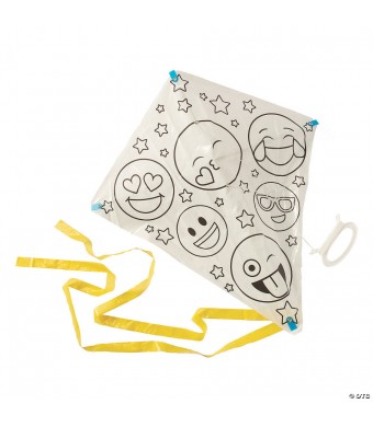 Color Your Own Emoji Kites with Tail 