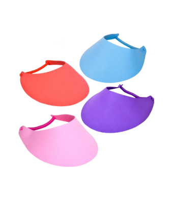 Foam Sun Visors with Coil Band, 12/Pk – Multicolor Foam Visors for Outdoor Crafts, School & Camp Activities